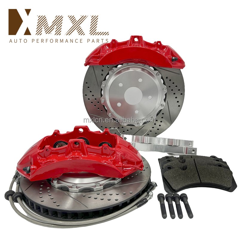 New Innovation MXLCTSV6 6 Piston Red Caliper Big Brake Caliper Kit Slotting Drilled Brake Disc Rotor Set for Toyota Camry Innova