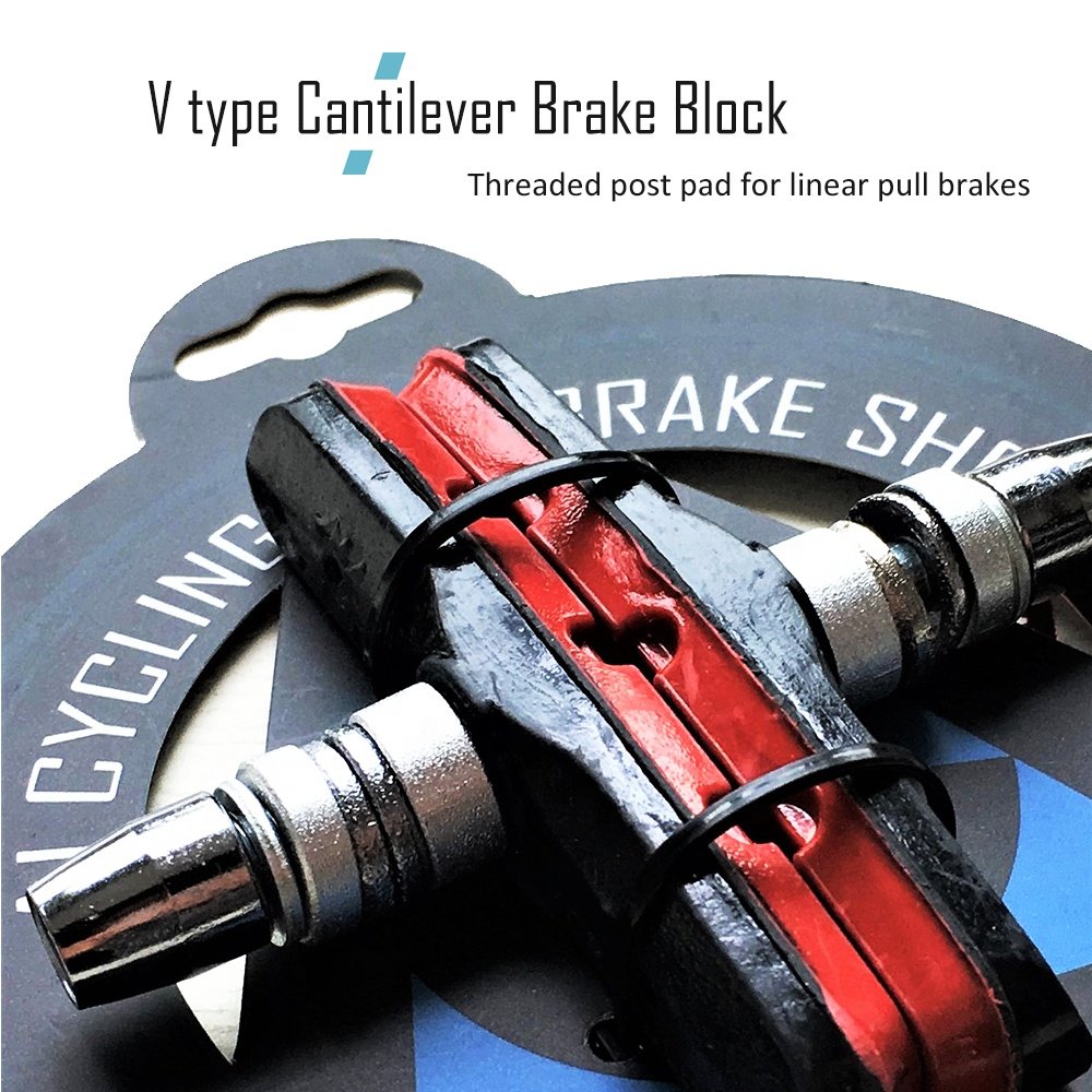 MTB Bike V Brake Holder Pads Shoes Blocks Black Rubber Durable Pad Road Bicycle Cycling Braking V-brake Pads