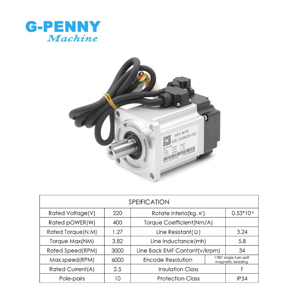 G-PENNY JMC 60gst 400w 220V 3000r/min 1.27N.m JAND4002-20B 60JASM504230K With Magnetic AC Servo Motor with Driver Kit