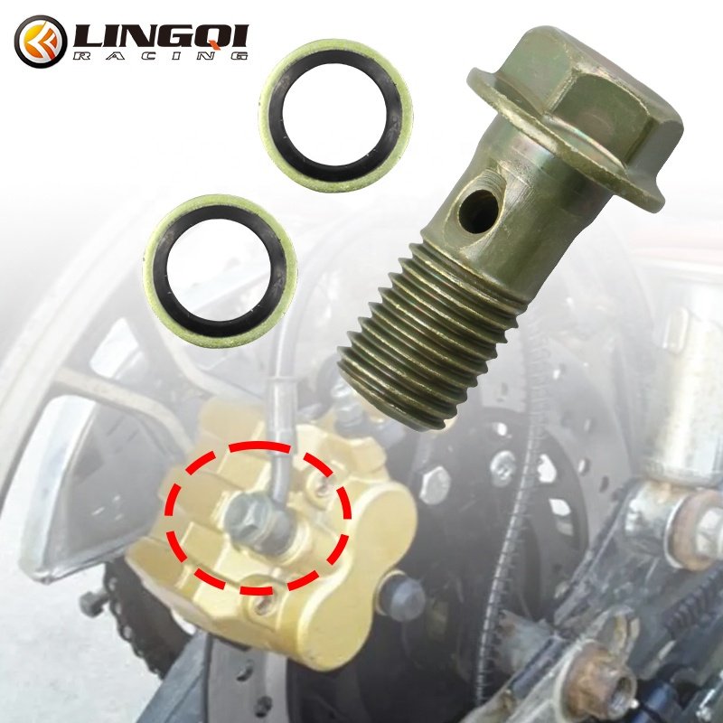 LINGQI Motorcycle M10 Brake Master Cylinder Oil Hose Screw Banjo Bolt Sealing Screws Bolts for Motocross Pit Dirt Bike