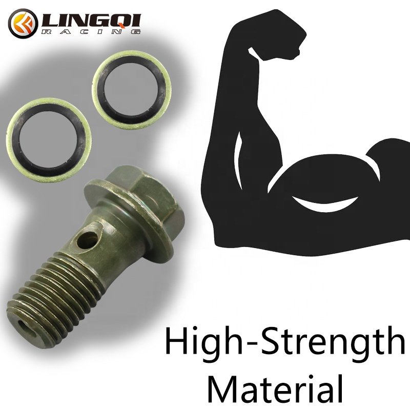 LINGQI Motorcycle M10 Brake Master Cylinder Oil Hose Screw Banjo Bolt Sealing Screws Bolts for Motocross Pit Dirt Bike
