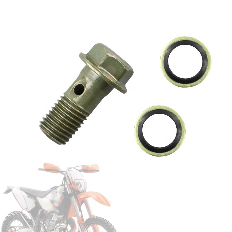 LINGQI Motorcycle M10 Brake Master Cylinder Oil Hose Screw Banjo Bolt Sealing Screws Bolts for Motocross Pit Dirt Bike