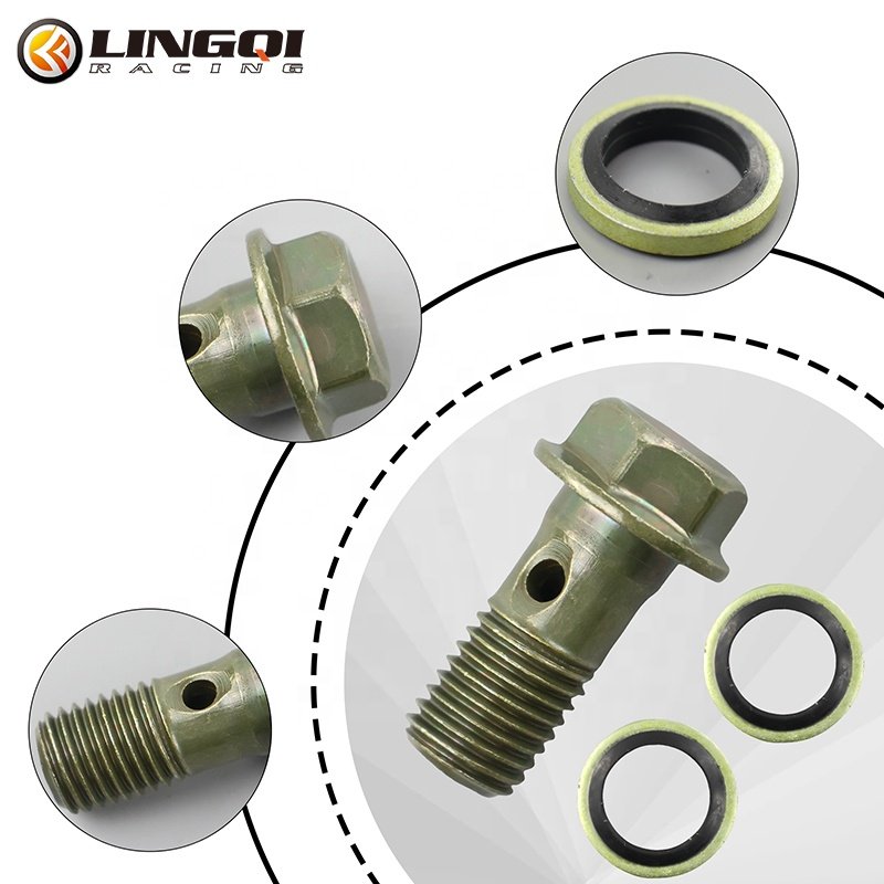 LINGQI Motorcycle M10 Brake Master Cylinder Oil Hose Screw Banjo Bolt Sealing Screws Bolts for Motocross Pit Dirt Bike