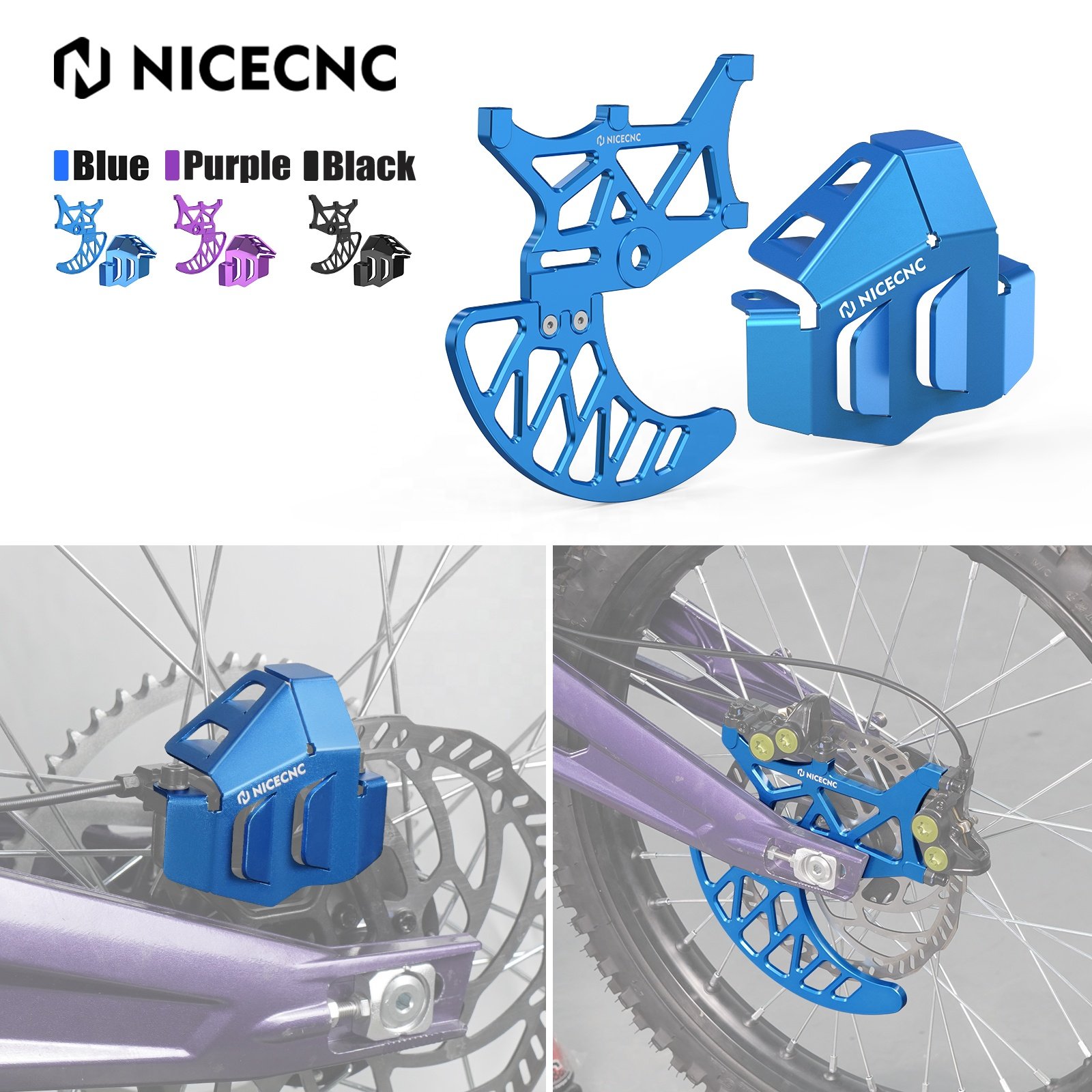 NiceCNC Electric Dirt Bike Rear Brake Disc Guard Sprocket Protector Rear Brake Caliper Cover Kit for Surron Light Bee X S L1E