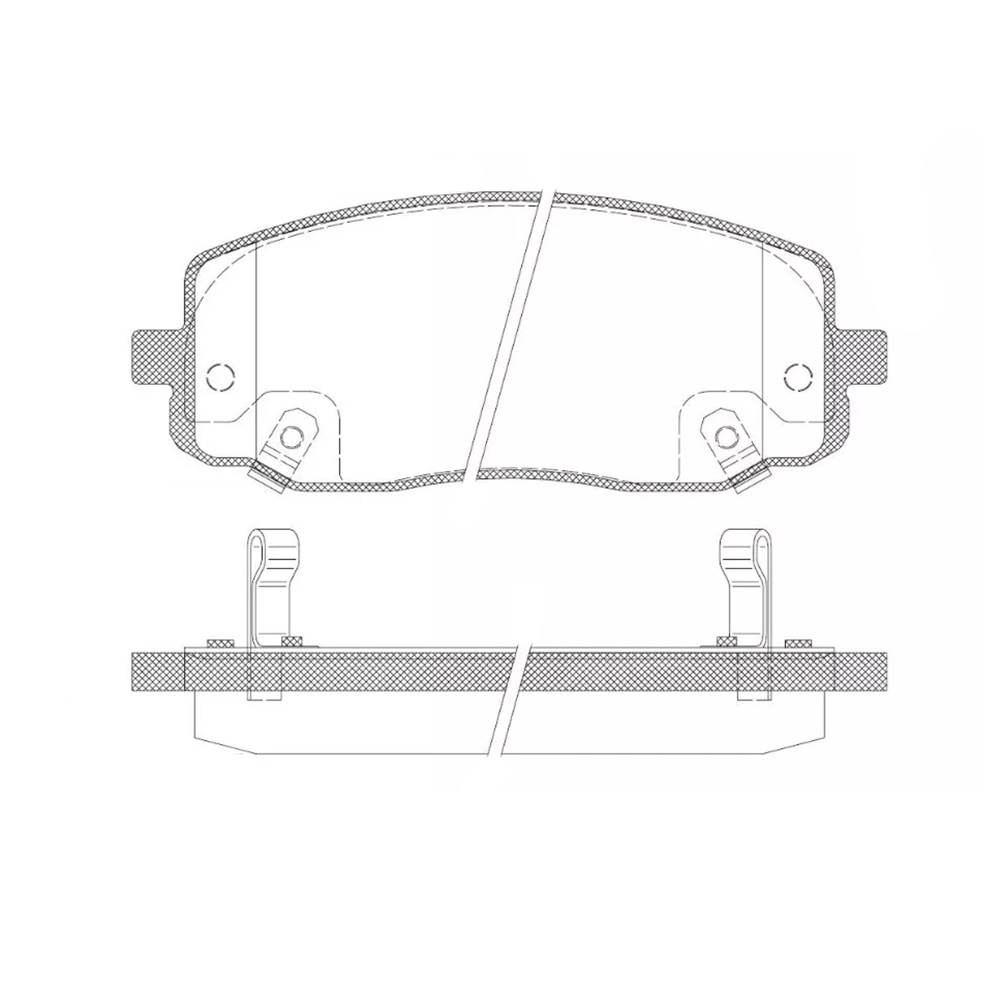 Professional Brake Pad Supplier for DODGE I10/Hyundai I10/KIA PICANTO D1601 58101-07A00 Ceramic Brakes System Parts Brake Pad