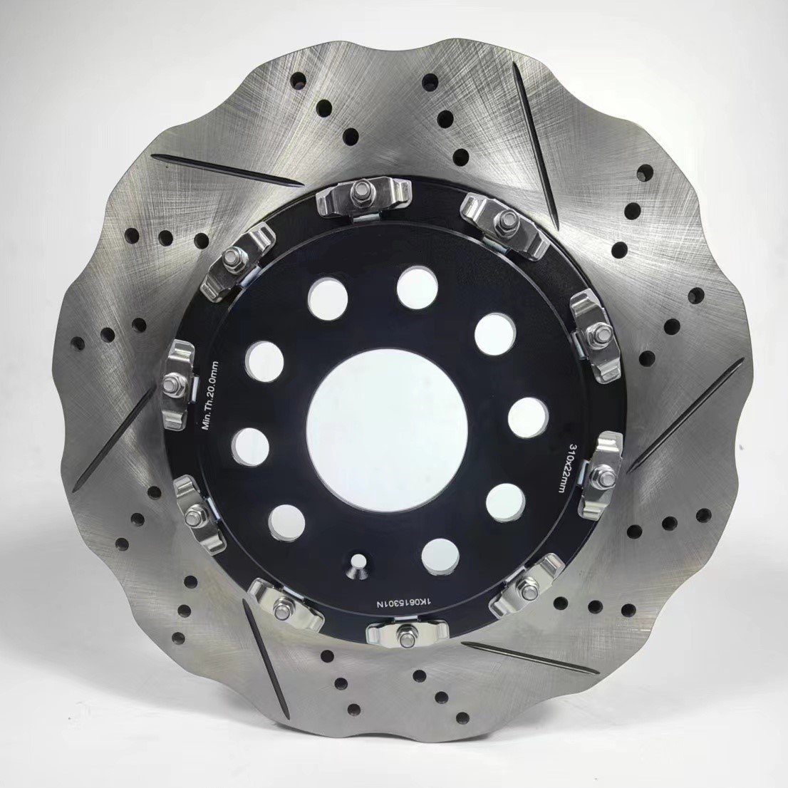 310*22mm 1K0615601N Rear Brake Disc Floating Screw Wave Cutting Autoparts 2 Piece Floating Brake Disc for AUDI(BR)