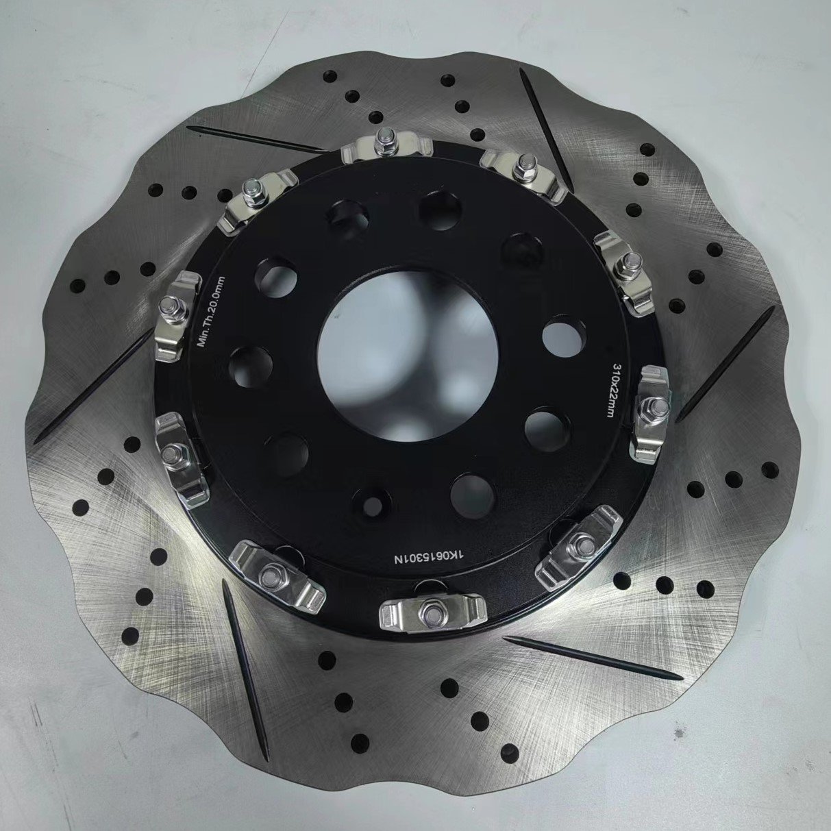 310*22mm 1K0615601N Rear Brake Disc Floating Screw Wave Cutting Autoparts 2 Piece Floating Brake Disc for AUDI(BR)
