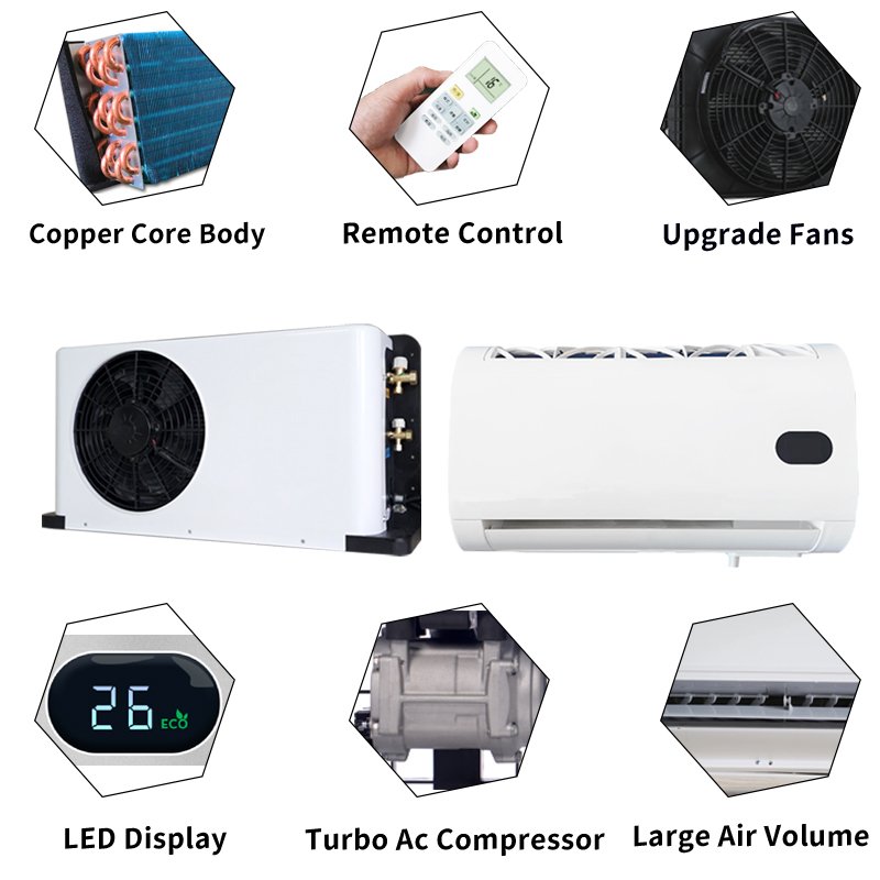 12V/24V Electric Auto Parking Conditioner With Exhaust Split Air Conditioning System