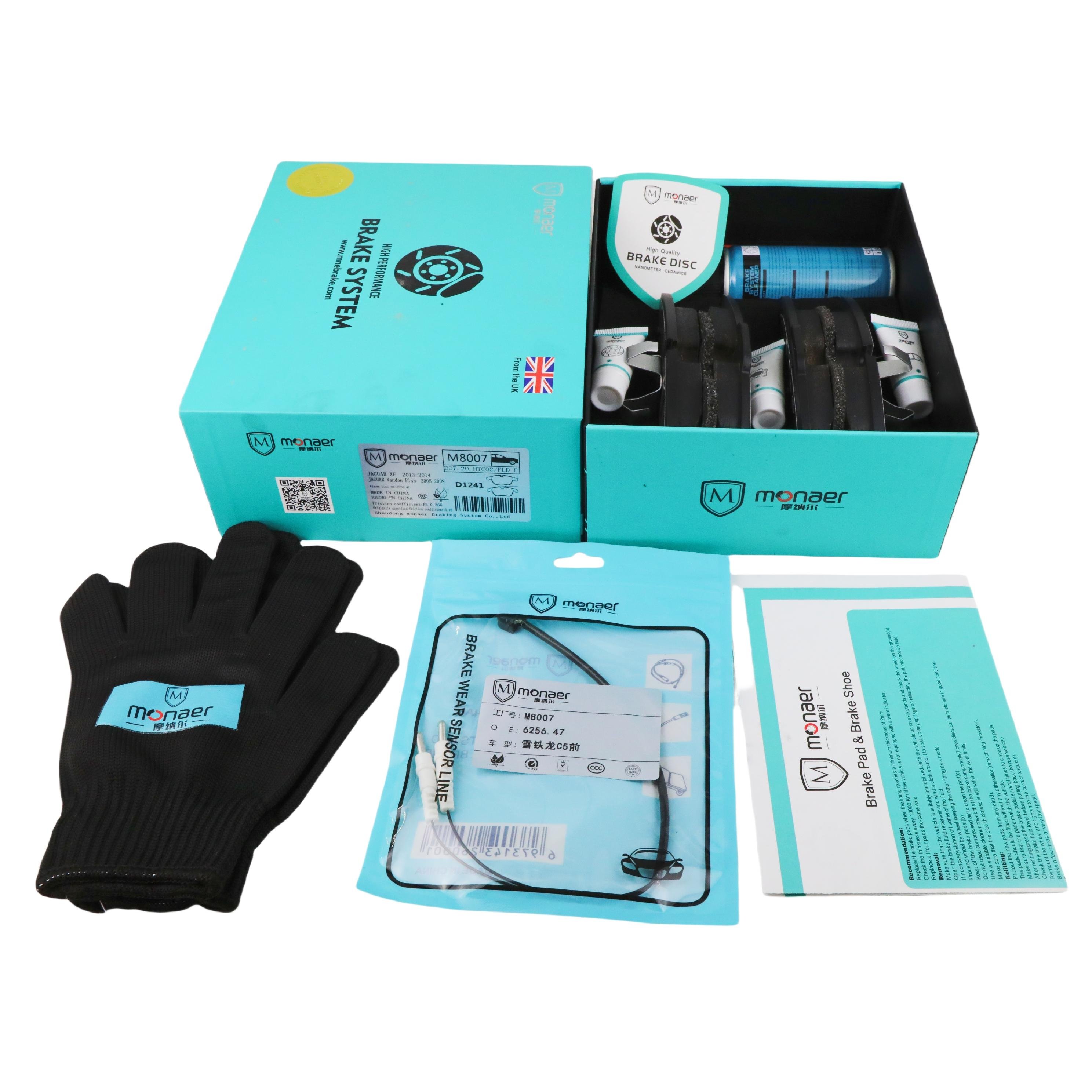 D1241 M8007 Brake Pad Manufacturer Monaer High End Ceramic Brake Pads No Sound No Dust