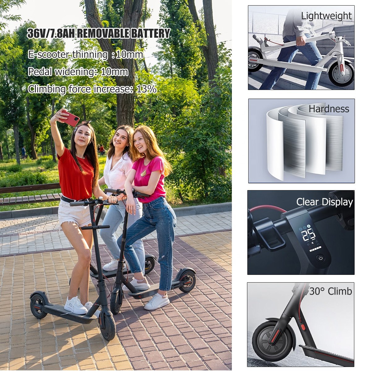 Manufacturer's 36V 250W Electric Mobility Scooter Smart Powerful 500W Motor 350W Brake 8.5 Inch Tire Outdoor Sports