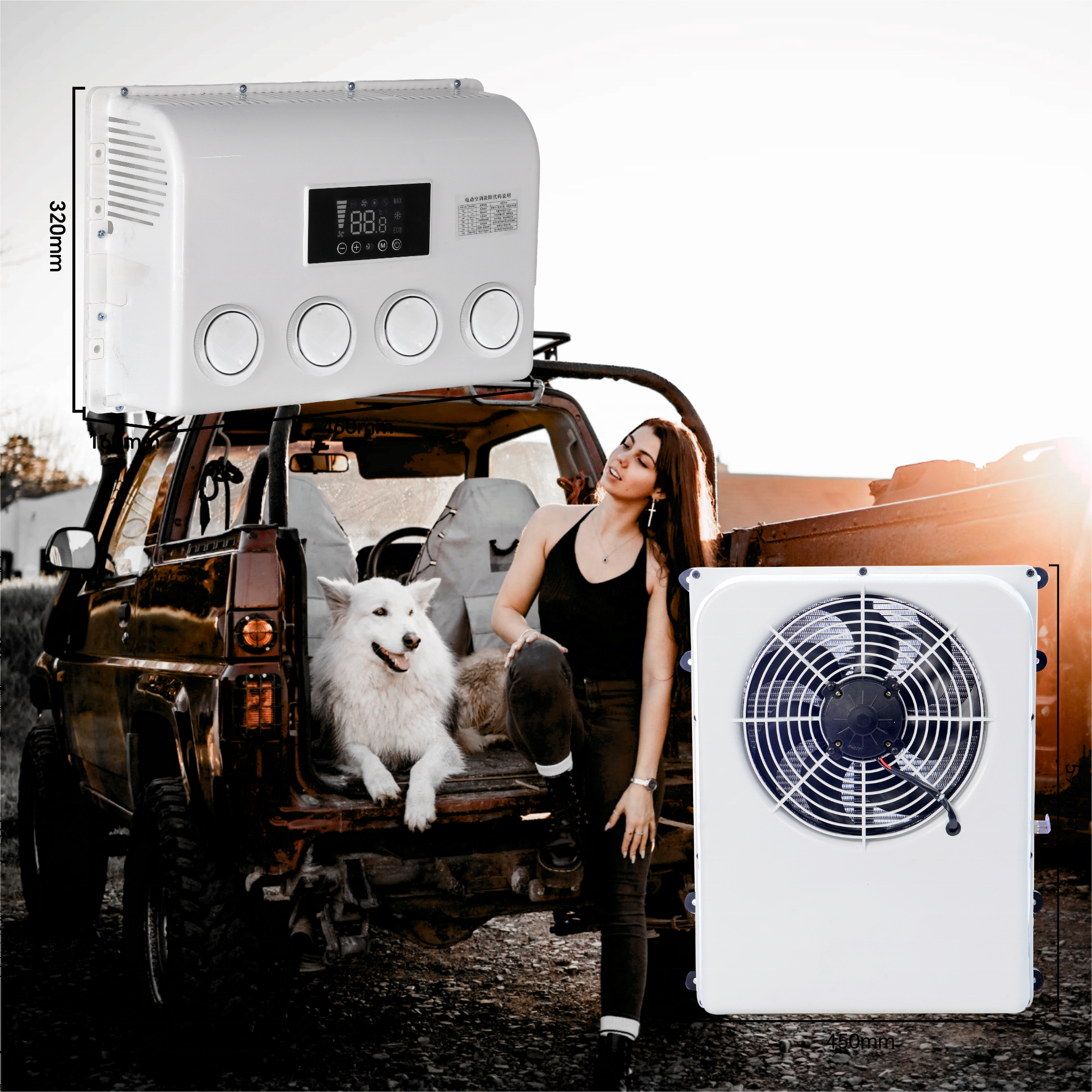 Tractor Cabin Electric AC Conditioning 12V 24 Volt Battery Powered Truck Air Conditioner AC.161.078 Parking Car Air Cooling
