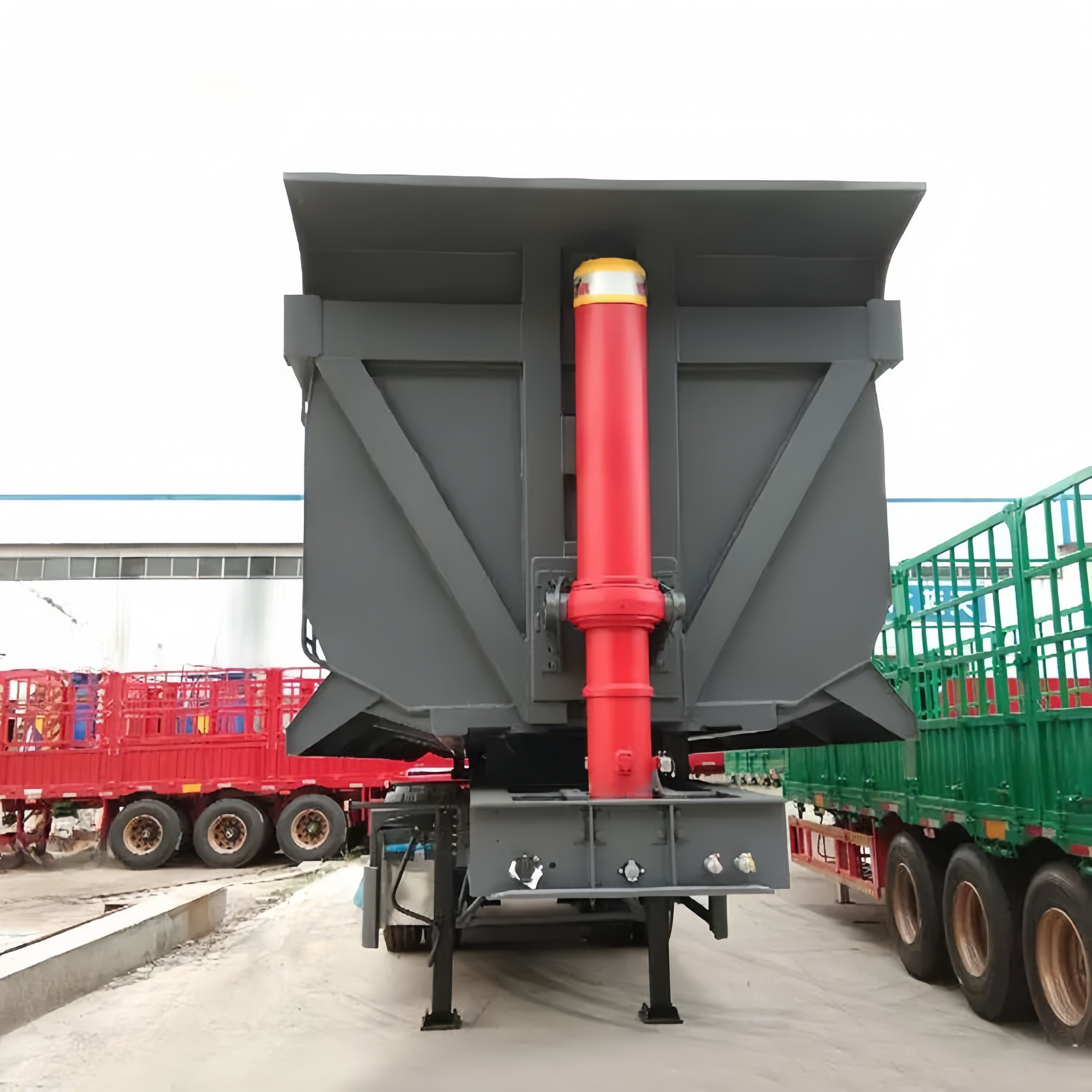 Customized 3 Axle Dump Semi Trailer Heavy Duty 45CBM U-Type Rear Dump Truck Trailers for Sale