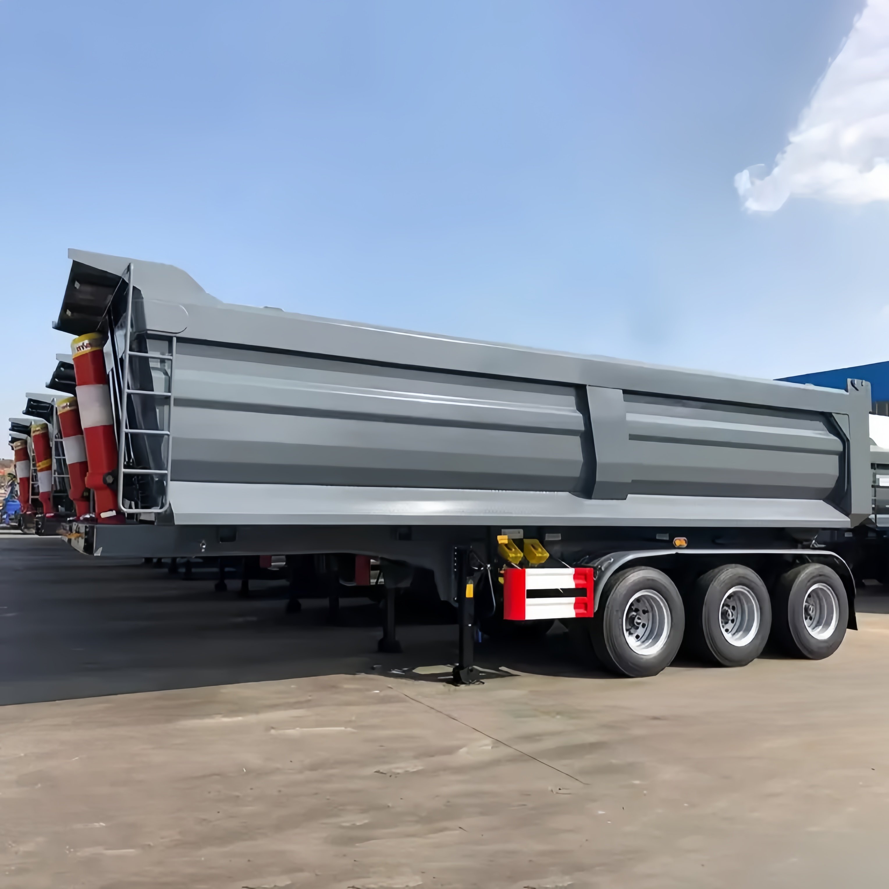 Customized 3 Axle Dump Semi Trailer Heavy Duty 45CBM U-Type Rear Dump Truck Trailers for Sale