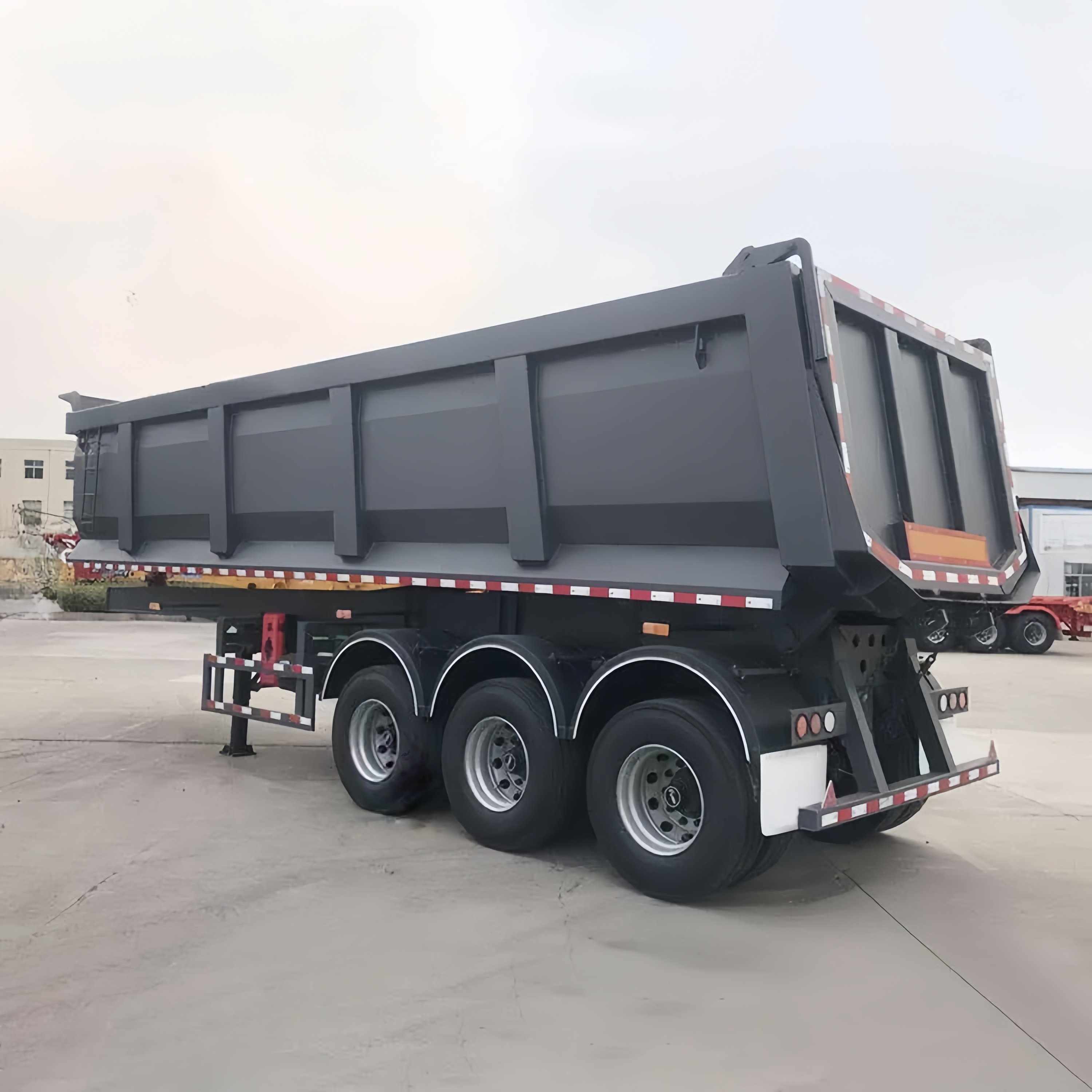 Customized 3 Axle Dump Semi Trailer Heavy Duty 45CBM U-Type Rear Dump Truck Trailers for Sale