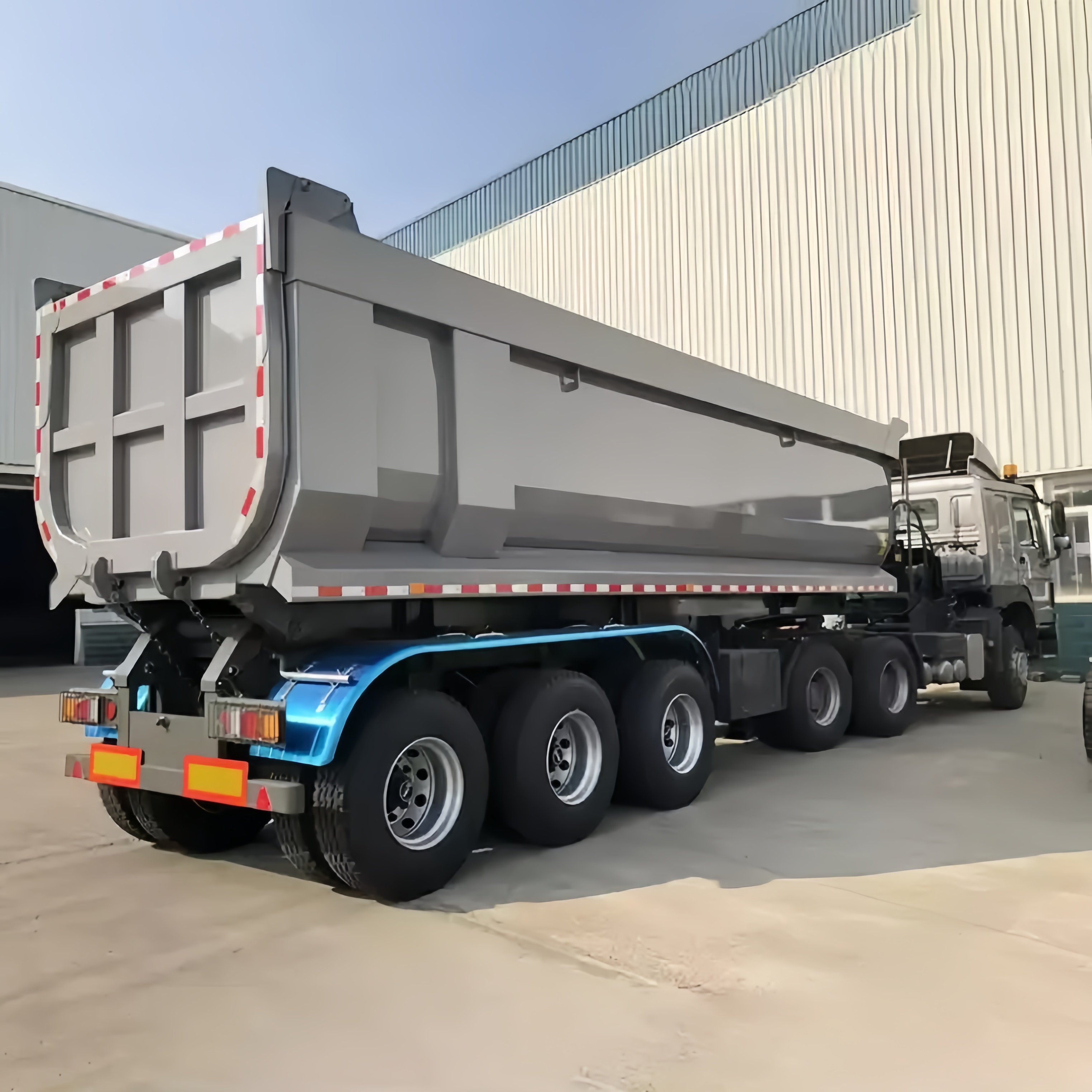 Customized 3 Axle Dump Semi Trailer Heavy Duty 45CBM U-Type Rear Dump Truck Trailers for Sale