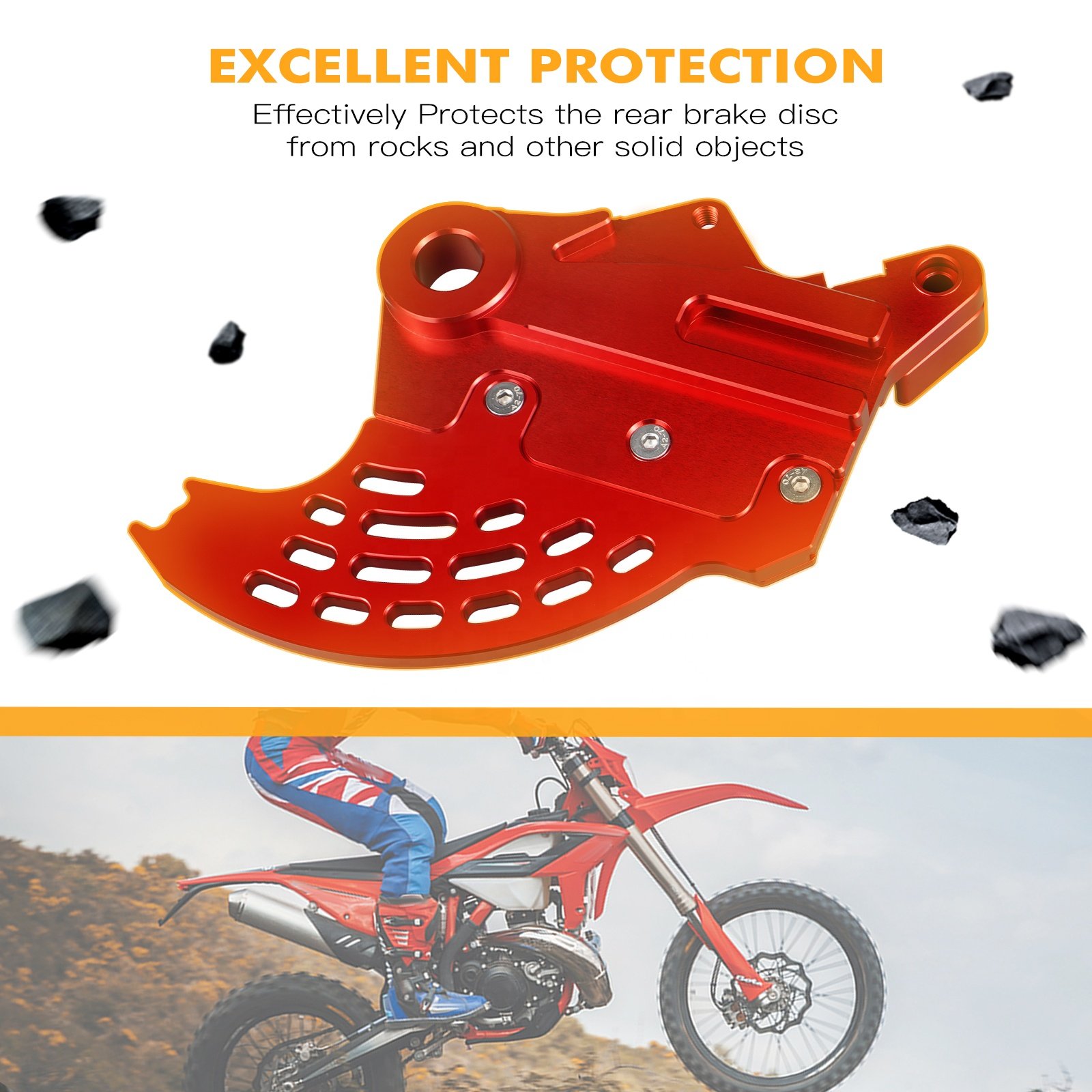 NiceCNC CNC Caliper Support Rear Brake Disc Guard for Beta RR 125 200 250 300 2019-2022 2023 2024