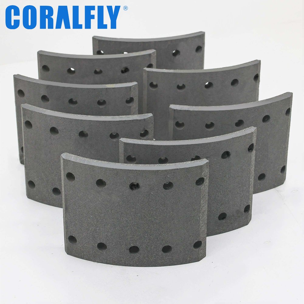 Coralfly Brake Lining for Truck and Bus MC-808527 Shoe Truck Brake Lining for HINO 47443-2160 ISUZU 1-88302946-0