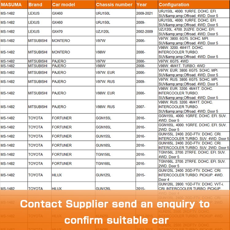 MS-1482N Automotive Spare Parts Brake System No Noise Front Axle Auto Brake Pad 04465-04090 04465-60270 4605A481