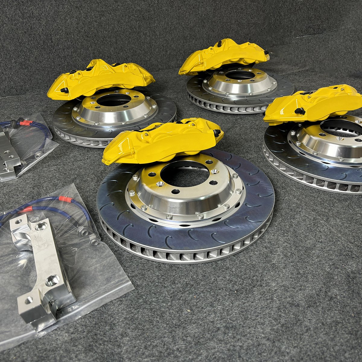 Yellow Brake Kit :Front GT6 6-piston Car Caliper, Rear GT4 4-piston Brake Caliper for Civic Type R Fit Jazz Accord NSX Series