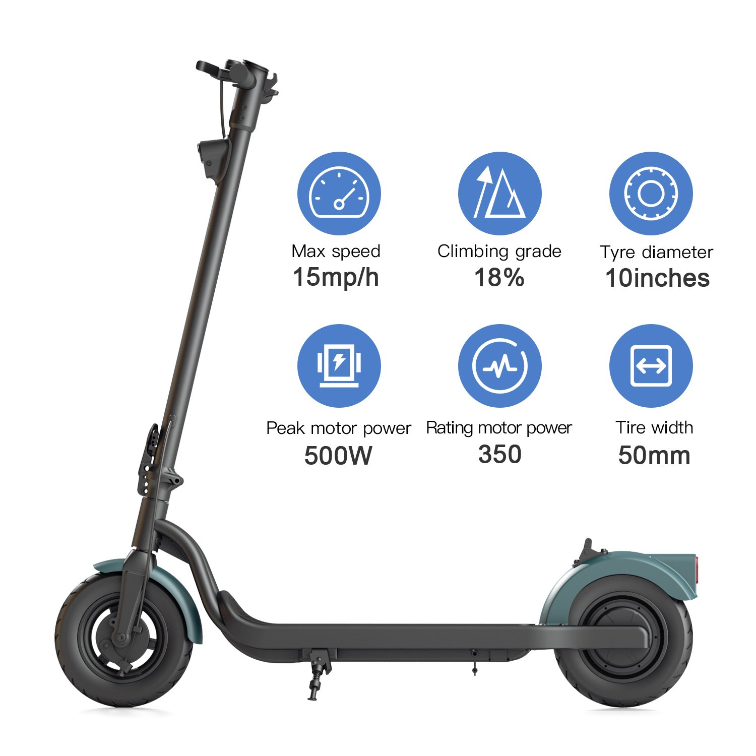 Factory Sale 500W Elektro Roller 10in Wheel Lithium Drum Brake Fat Tire City Coco E Adult City Scooter