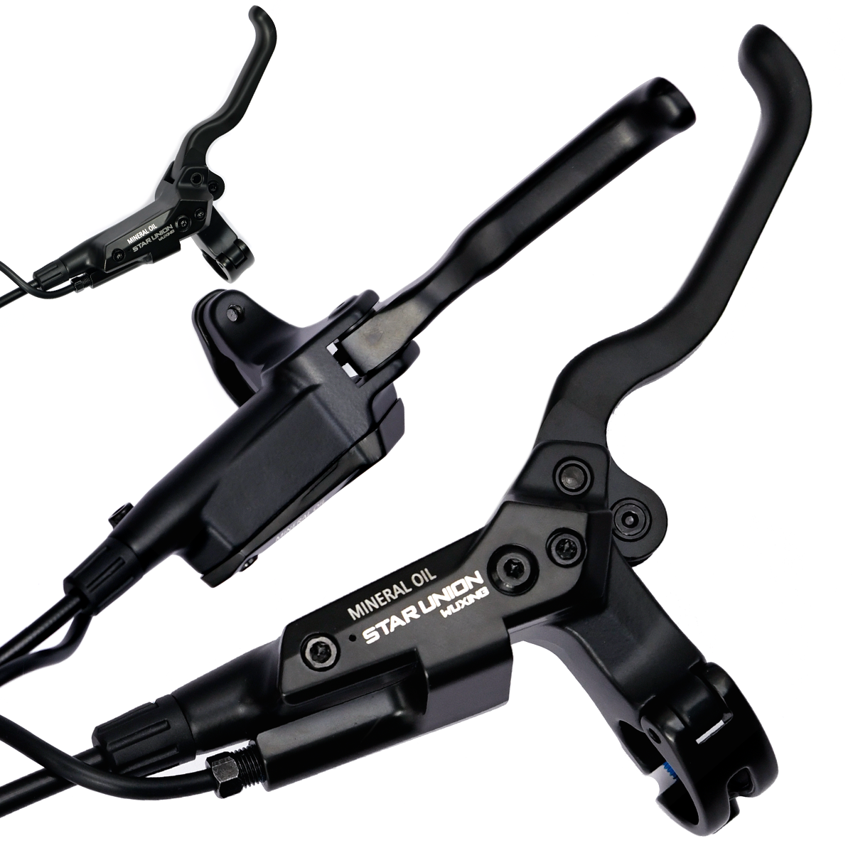 Wuxing 221PYD Electric Bicycle Accessory 4 Pistons Caliper Forged Lever Cut off Sensor Oil Hydraulic Disc Brake