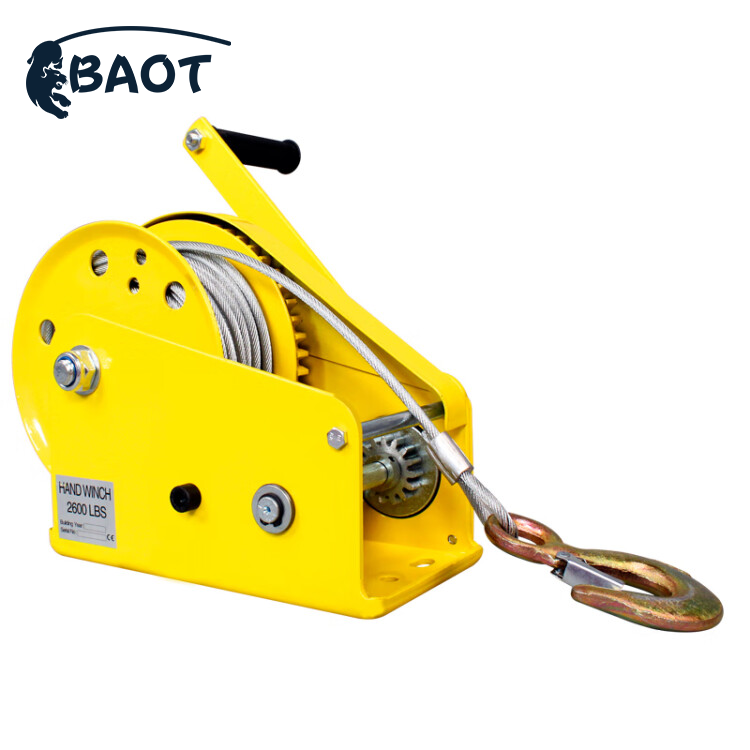 Baot 1800LBS Portable Self Locking Hand Winch with Stainless Rope