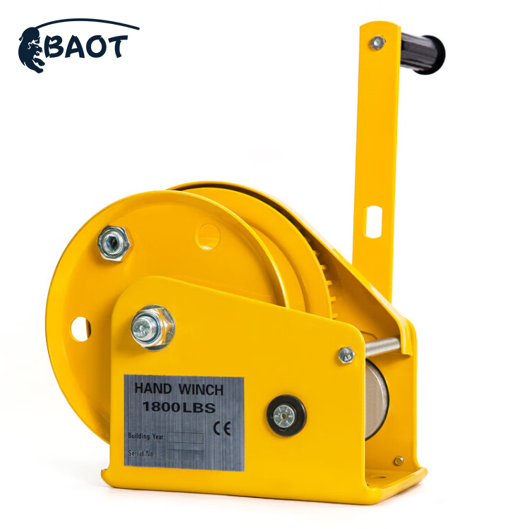 Baot 1800LBS Portable Self Locking Hand Winch with Stainless Rope