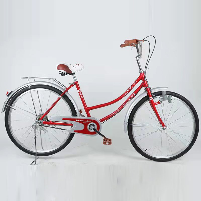 Old Model 26inch Adult Bicycle Cheap comfort City Bikes Compact City Bike 26 Bicicleta De Ciu with Basket and Rear Seat