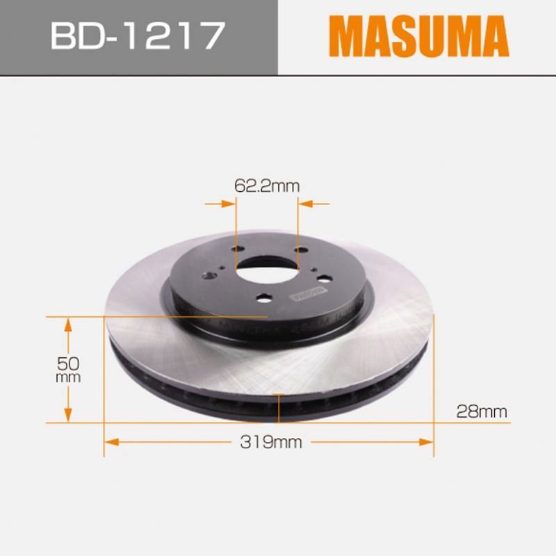 BD-1217 MASUMA Auto Spare Parts Brake Disc 43512-0E010 4351248081 43512-48081 43512-48100 for LEXUS RX300 MCU35L