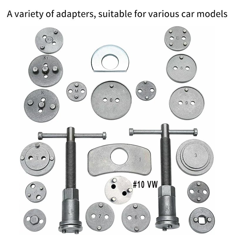 22 Pcs Universal Disc Brake Pad Caliper Piston Wind Back Service Tool Kit