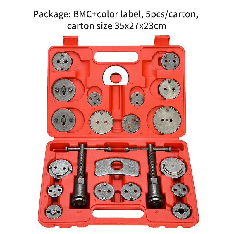 22 Pcs Universal Disc Brake Pad Caliper Piston Wind Back Service Tool Kit