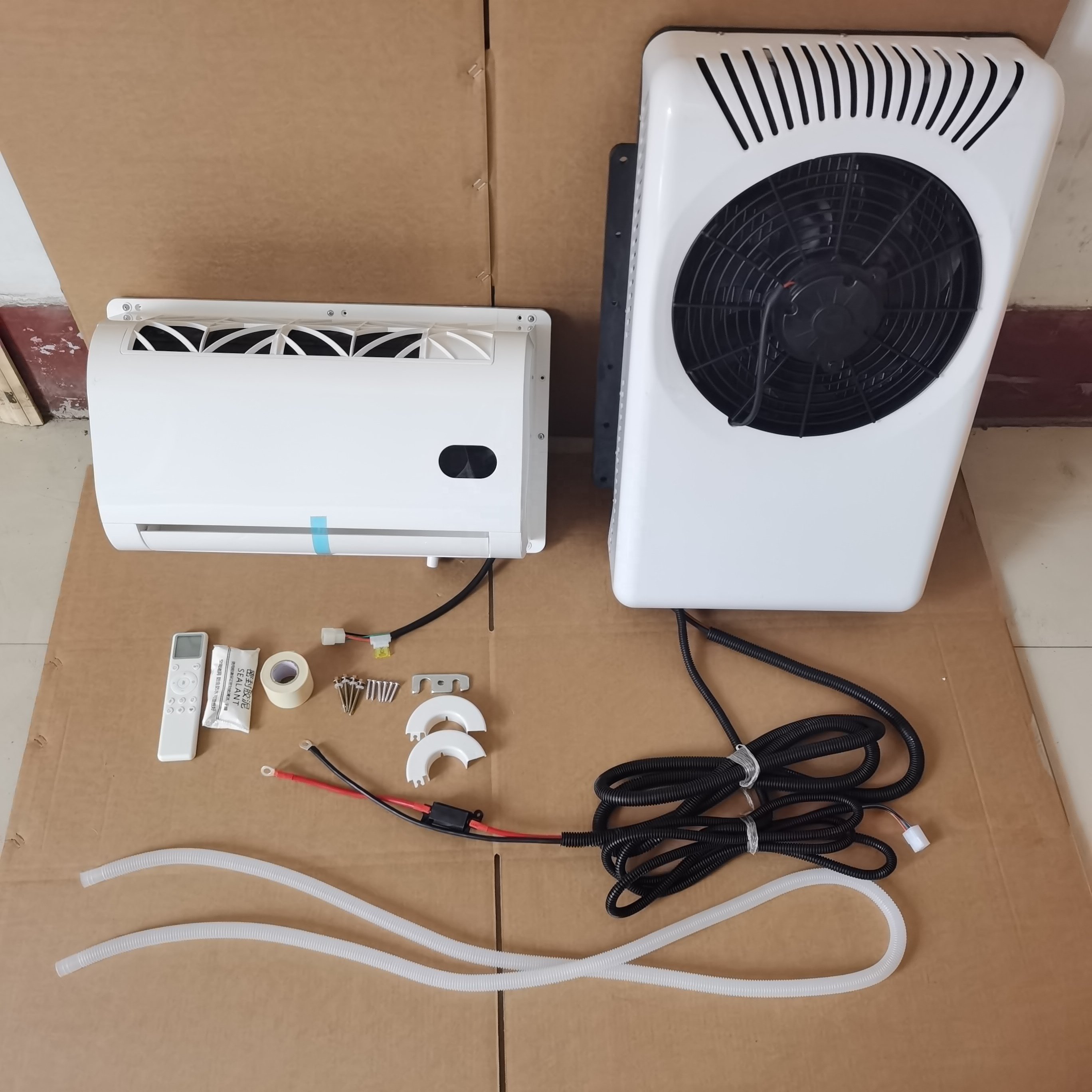 Parking Cooler Cabin Electric 12V 24V Auto Electric Air Conditioning Unit Roof Top Car Van Parking Air Conditioner