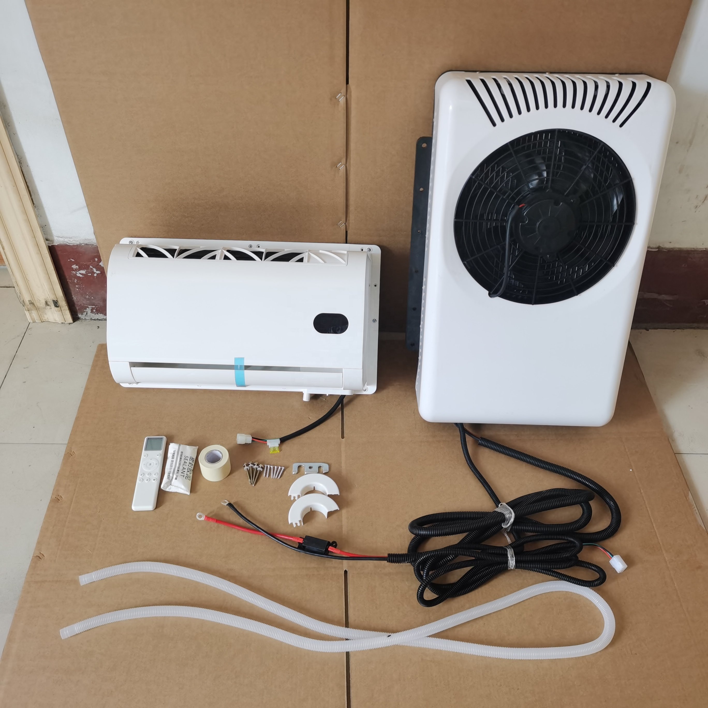 Parking Cooler Cabin Electric 12V 24V Auto Electric Air Conditioning Unit Roof Top Car Van Parking Air Conditioner