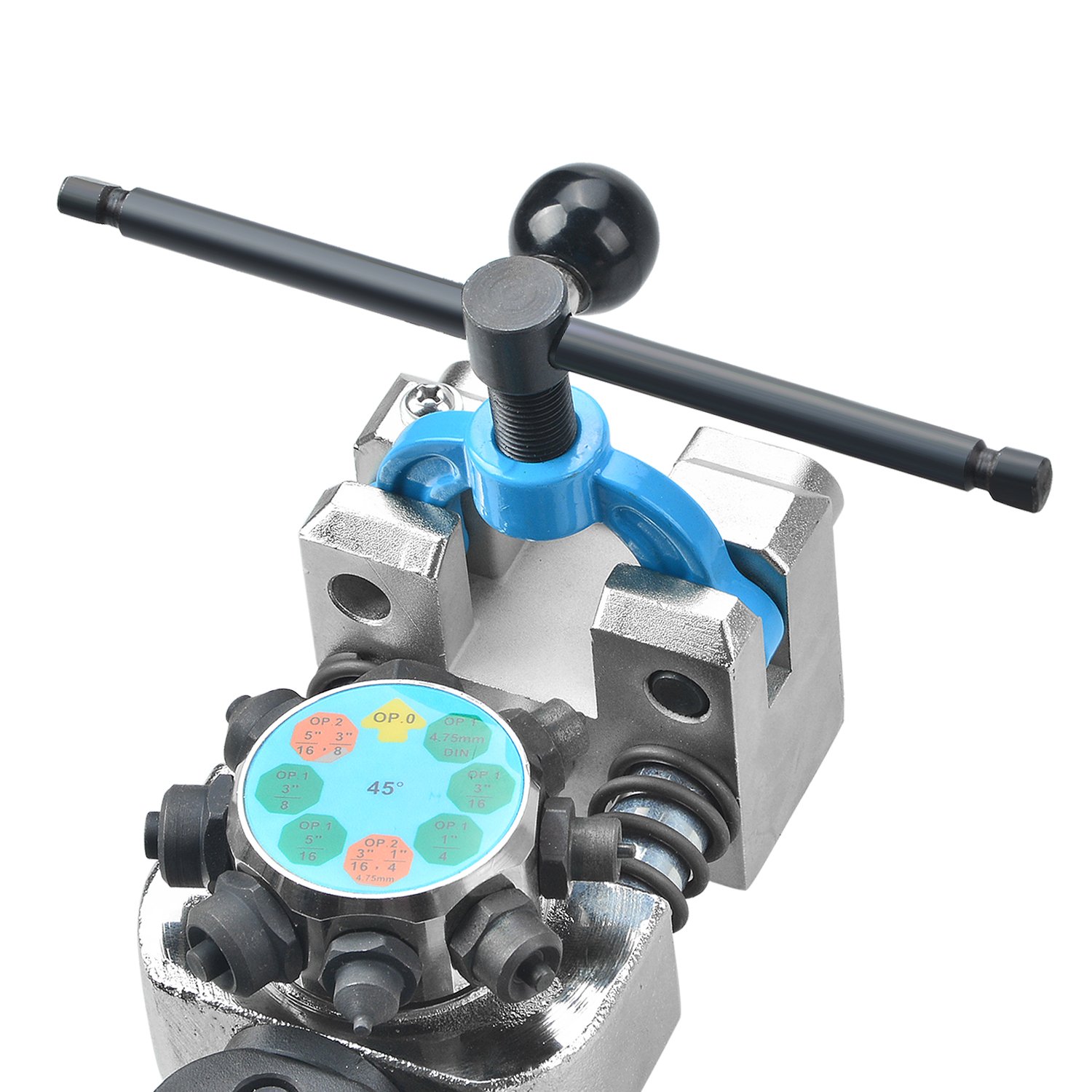 Professional 45-Degree Turret Brake Tube Flare Flaring 4 X Dies Fuel Lines Tool Kit with Mini Pipe Cutter