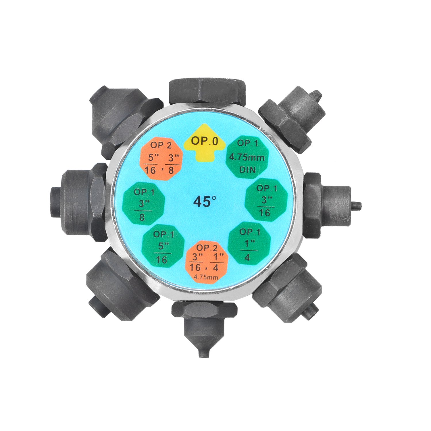 Professional 45-Degree Turret Brake Tube Flare Flaring 4 X Dies Fuel Lines Tool Kit with Mini Pipe Cutter
