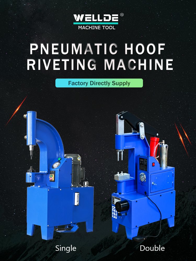 WELLDE Double Head and Single Head Pneumatic Brake Shoe Lining Riveting Machine