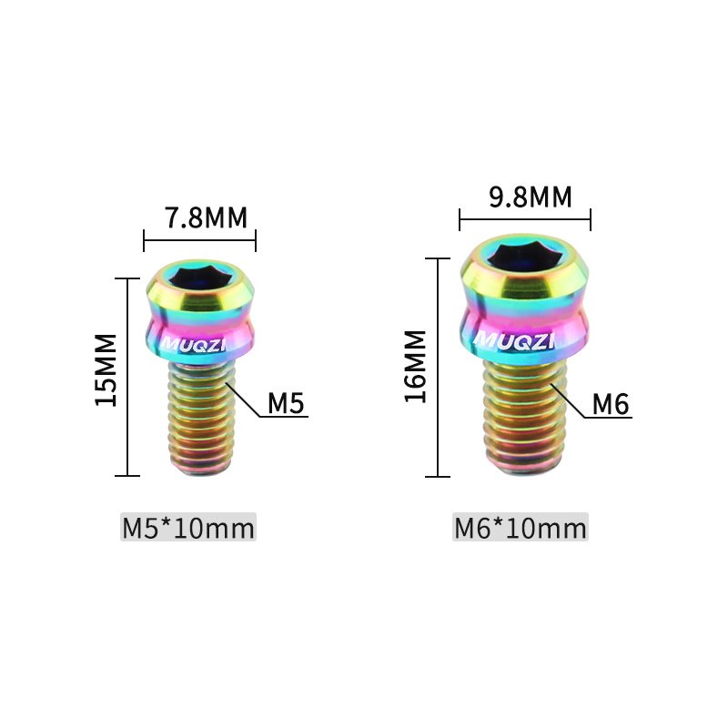 MUQZI M5x10 M6x10 Bike Titanium Bolts Brakes Inner Cable Line Fixed Screws Road Bicycle Rear Derailleur Shift Wire Fixing Bolt