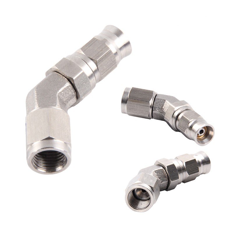 Kangbo Female AN3 -3 3AN 3/8 Brake PTFE Hose End Fitting Adapter Stainless Steel Straight 45 90 Degree Brake Fittings