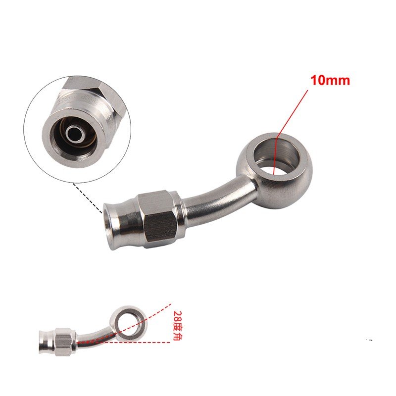 Kangbo Female AN3 -3 3AN 3/8 Brake PTFE Hose End Fitting Adapter Stainless Steel Straight 45 90 Degree Brake Fittings