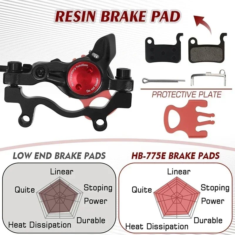 ZOOM E-Bike 2 Piston Hydraulic Disc Brakes Front & Rear Power-Off Bicycle Left Front Right Rear Hydraulic Disc Brake Bike Parts