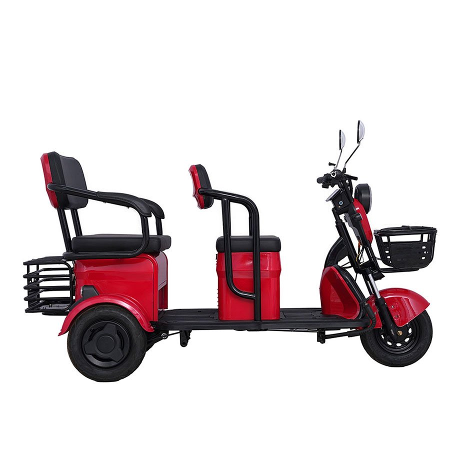 Promotional 3 Passengers Electric Adult Tricycle Bicycle Electric Covered Tricycle with Pedals