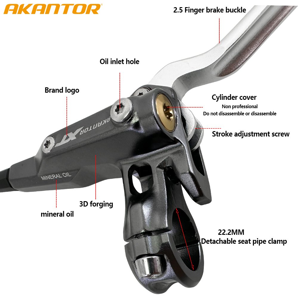 AKANTOR XT 4 Posin Hydraulic Disc Brake for MTB Bike Front 850mm Rear 1500mm Ultralight Oil Disc Brake Bicycle Parts