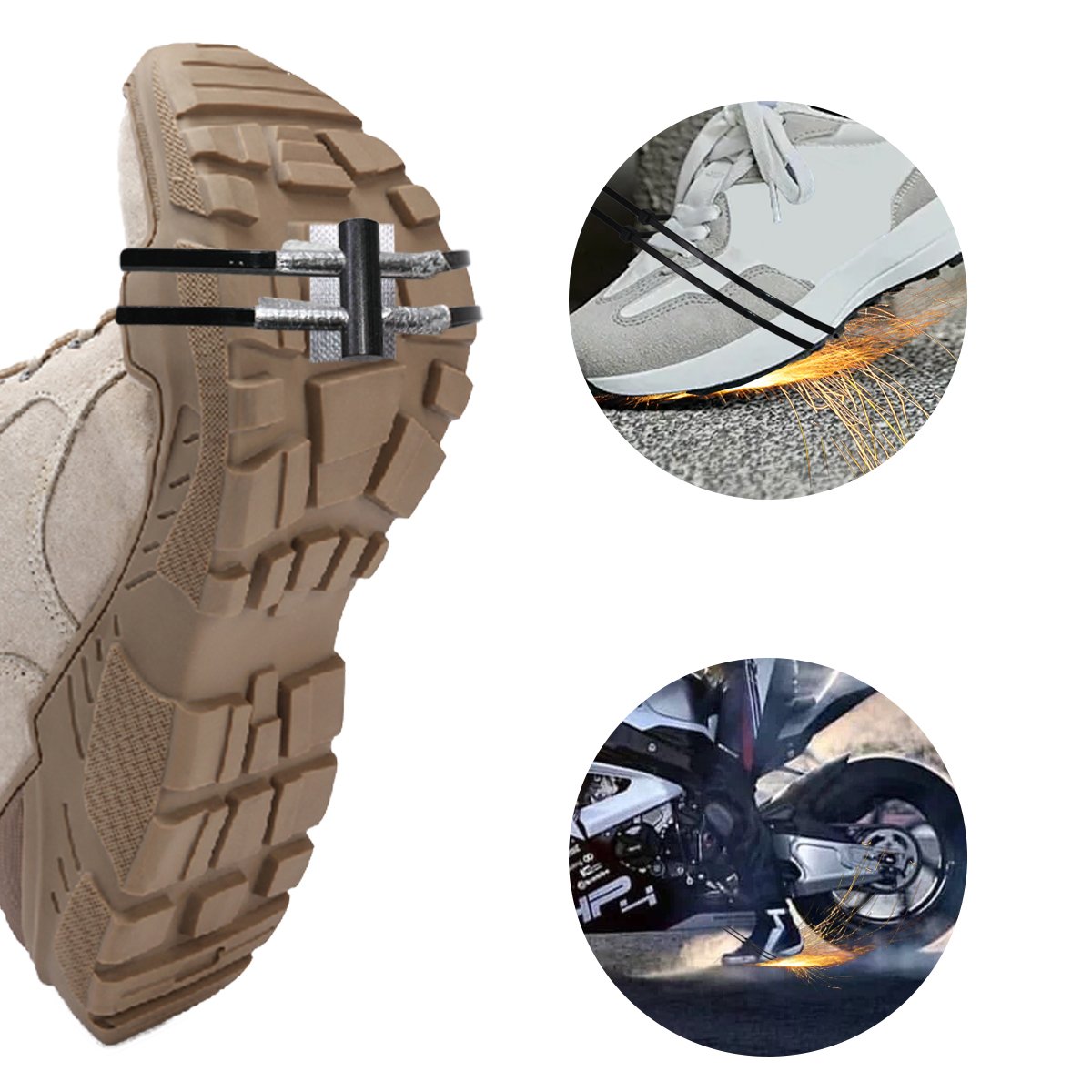 Outdoor Feuerstein Sparks Flint Stone for Skateboard and Motorcycle Shoes Foot Brake