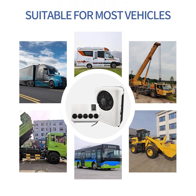 Parking Cooler Battery Power 12V Electric Air Conditioner 24V Truck Air Conditioner for Excavator Tractor