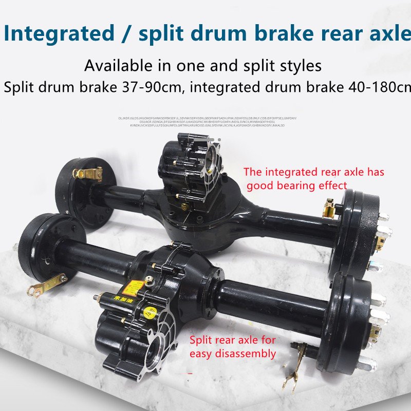 Electric Tricycle Four-wheel Drum Brake Power System Modified Power Rear Axle Total 500W Motor Controller