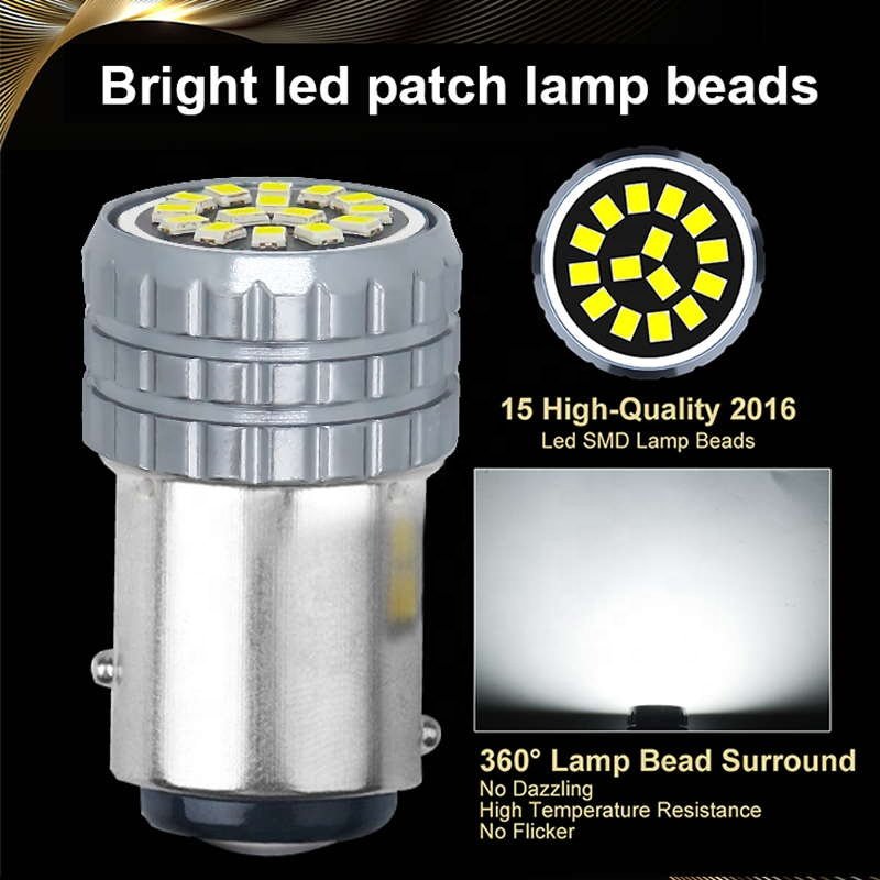 2016 Car LED Brake Bulb 15SMD S25 1156 BA15S P21W PY21W BAU15S 1157 BAY15D Canbus Reverse Tail Lamp DRL New Condition