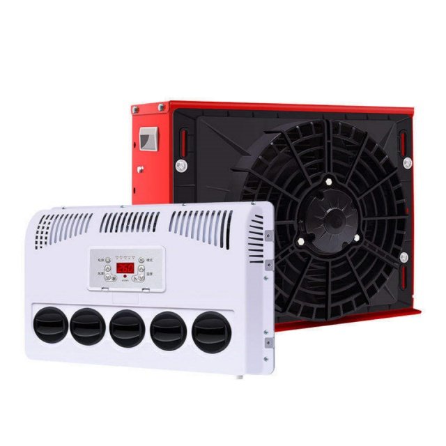 24V/12v Battery Powered Electric Sleeper air Conditioner for Truck Crane Forklift Excavator Cab