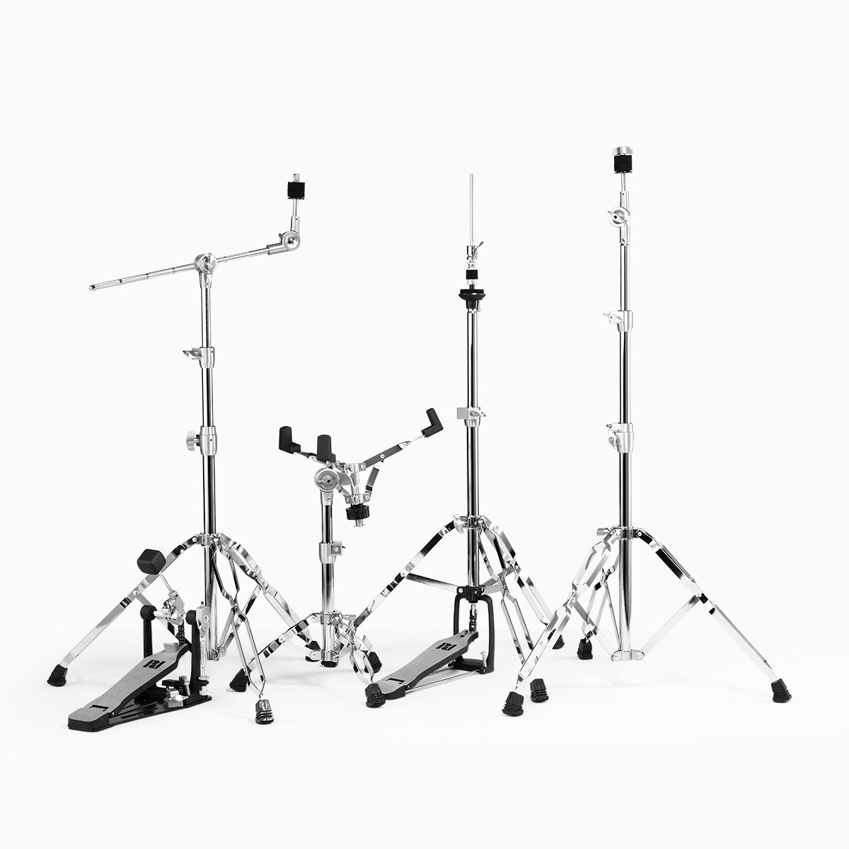 PD Professional Drum Set 5 Drums and 3 Cymbals Double-headed Skins Adult Drum Set.