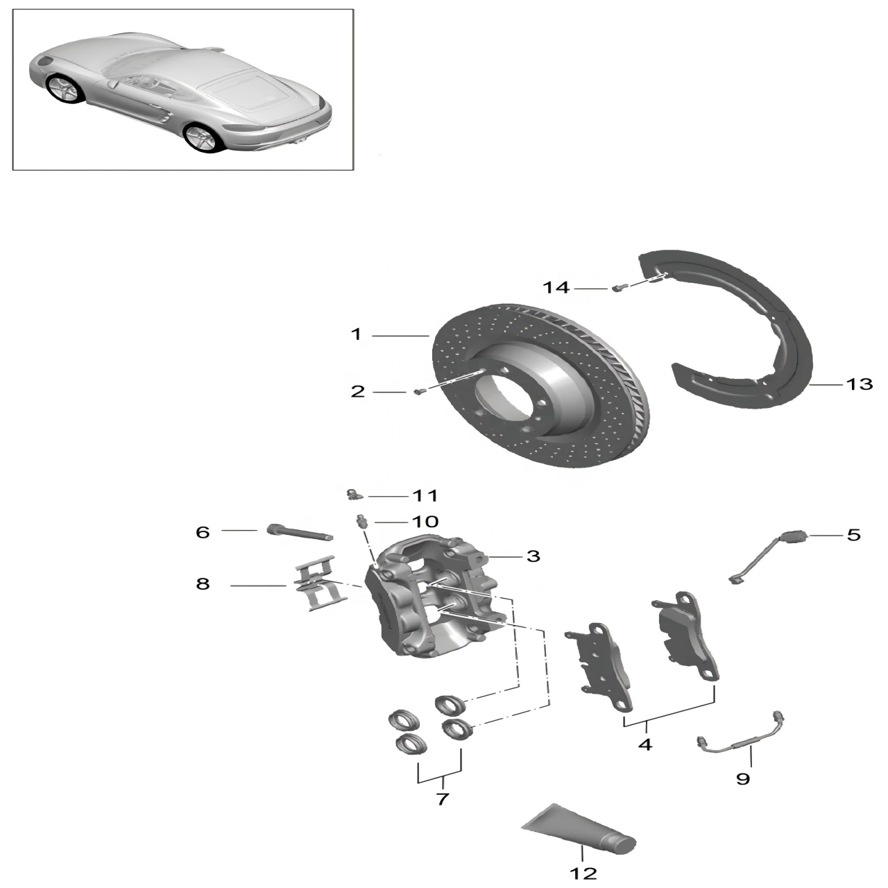 Rear Brake Disc for Porsche Boxster Cayman (987/C) 05-12 for SHW Brake Disc Min TH. 18 mm 98735240101