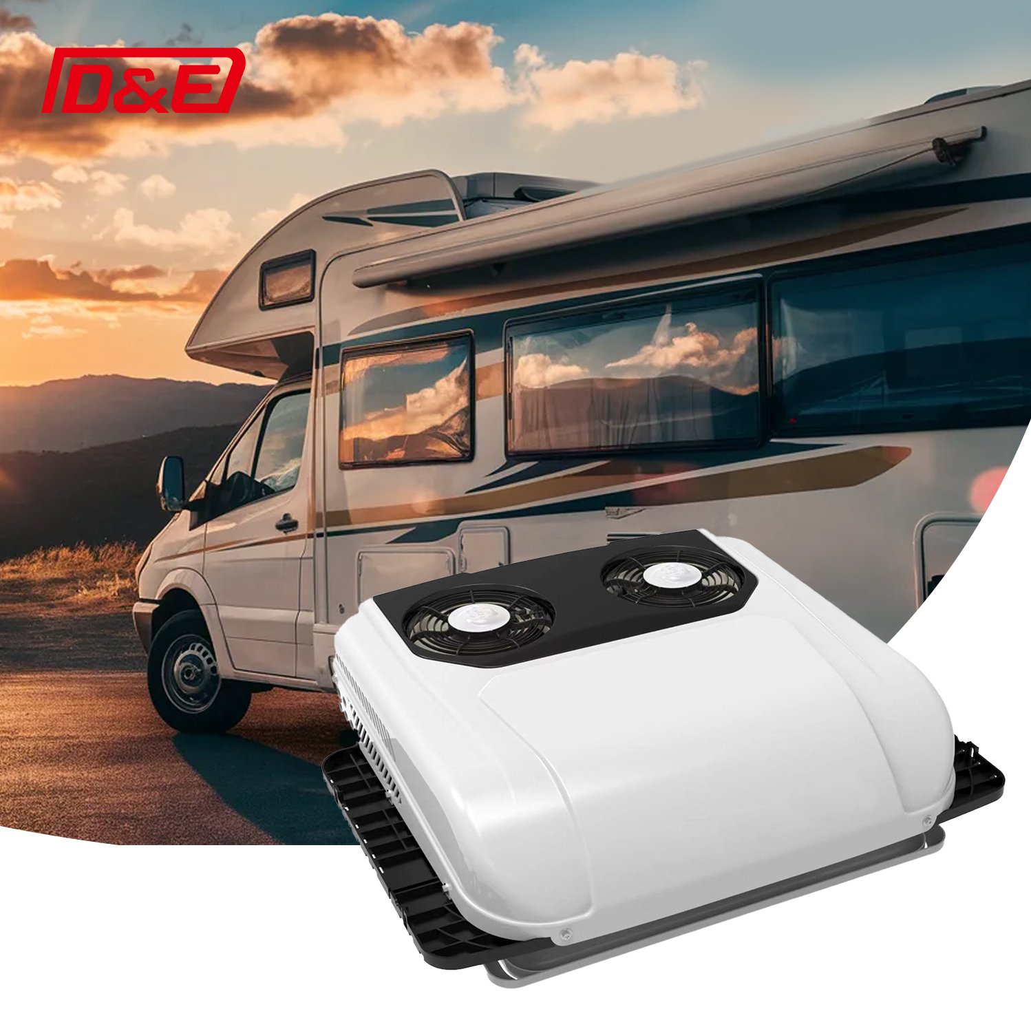 High Quality DC 12/24V Double Fan Brushless Motor Parking Air Conditioner for Truck RV Caravan Motorhome
